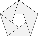 fold at long creases to make larger pentagon