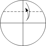 fold top of circle to center