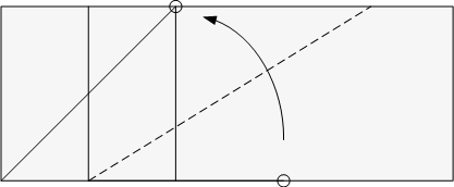 fold bottom edge to corner of square