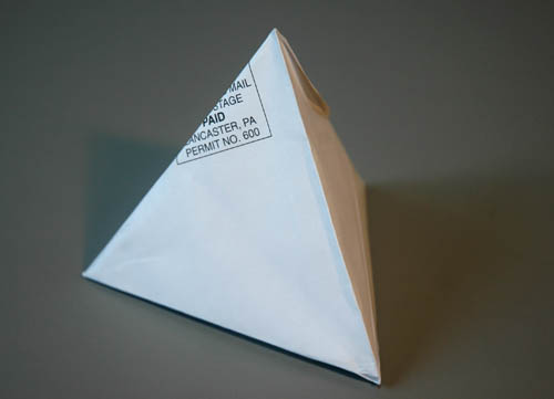 tetrahedron folded from envelope