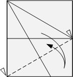  fold crease from bottom left corner to midpoint of right side