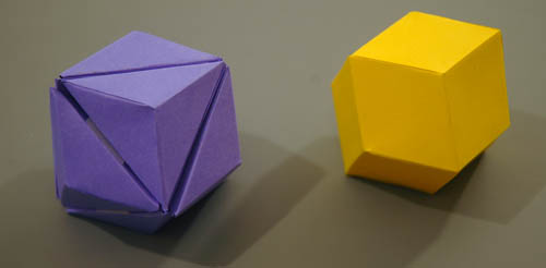rhombic dodecahedron from two cubes