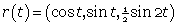 r=(cost, sint, 1/2 sin2t)