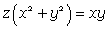 z(x^2+y^2)=xy