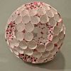 paper cups glued into a model of a truncated icosahedron