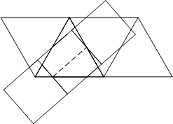 superimpose a strip of squares onto a strip of triangles
