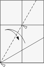 fold crease from corner to intersection