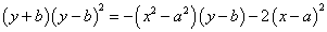 (y+b)(y-b)^2=-(x^2-a^2)(y-b)-2(x-a)^2